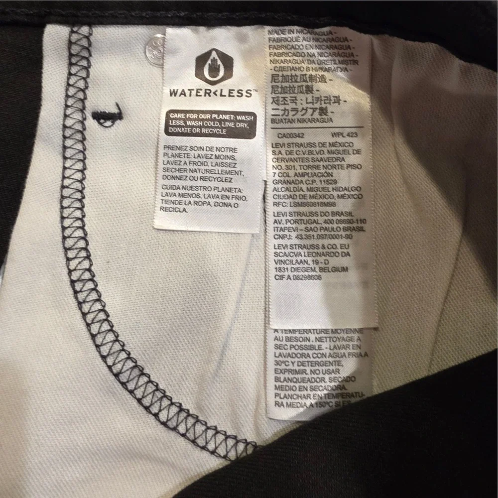 Levis Mens 510 Skinny Jeans Black Flex Stretch Performance 36x36